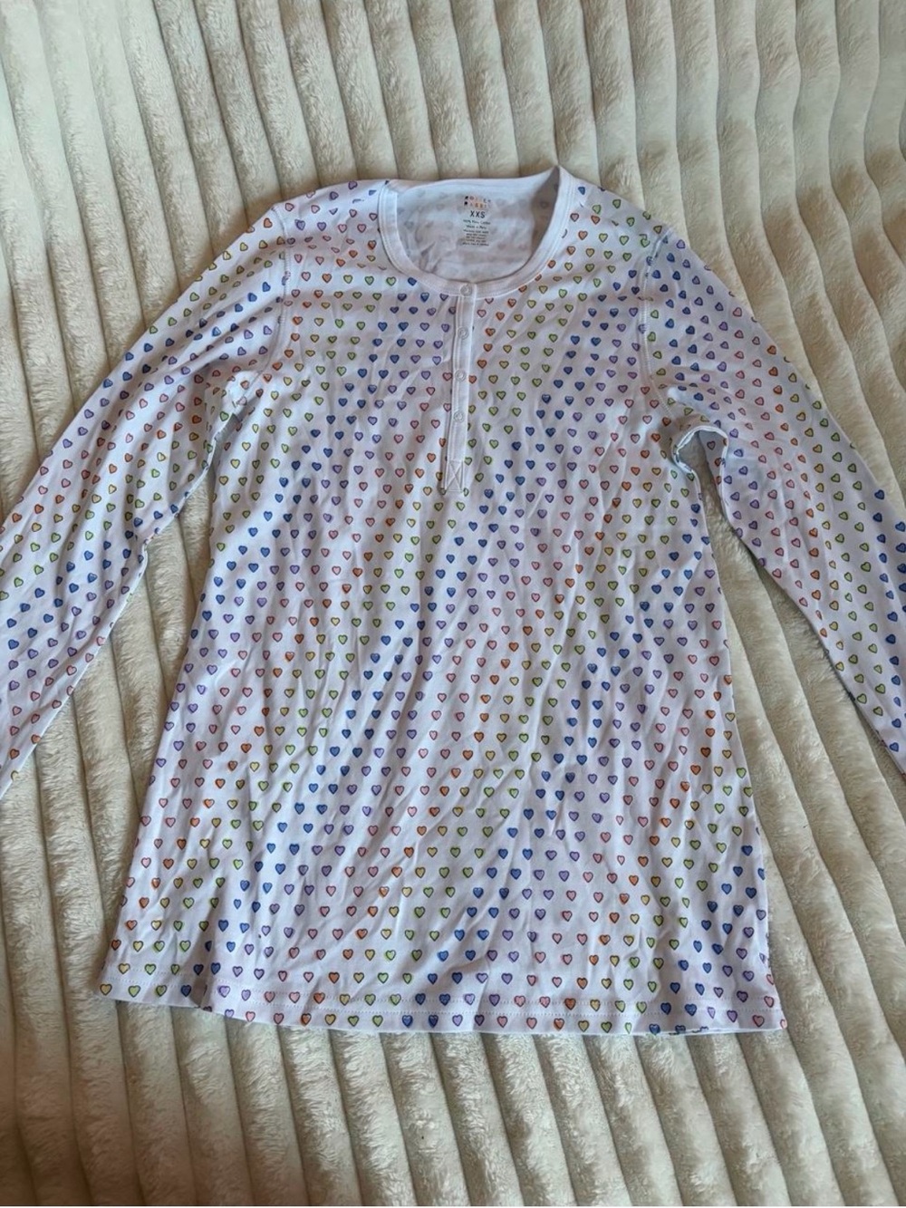 Roller Rabbit White Long-Sleeve Heart Print Top - Multicolor Hearts